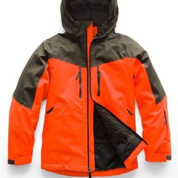 THE NORTH FACE Boys' Chakal Insulated Jacket Orange/Army Green Sz XL 18/20 Men S - Picture 1 of 12